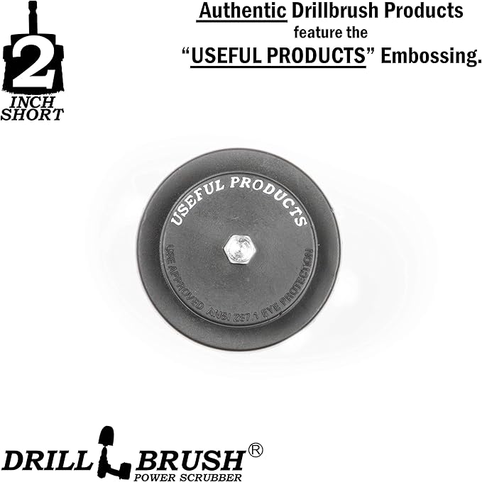 Bathroom Accessories - Drill Brush - Cleaning Supplies - Grout Cleaner - 2-inch Round Spin Brush - Scrub - Bathtub - Shower Curtain - Bath Mat - Hard Water Stain Remover - Shower Door - Glass Cleaner