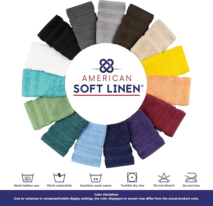 American Soft Linen Luxury Hand Towels for Bathroom, 600 GSM 100% Cotton Turkish 4 Piece Hand Towel Set, 600 GSM Hand Face Towels for Kitchen, Lilac Hand Towels