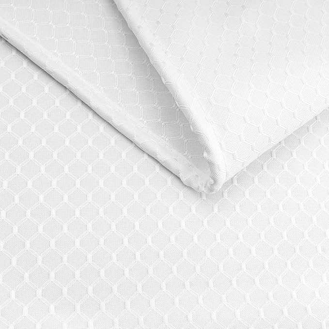 AooHome White Waffle Weave Shower Curtain, 75 Inch Long Heavy Duty Fabric Bath Curtain with Hooks, Weighted Hem, Water Repellent, 72x75 Inch