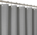 2-in-1 Waterproof Fabric Shower Curtain - No Separate Liner Needed, Hotel-Style Waffle Weave, Effortless Cleaning & Washable Bathroom Shower Curtain Set,72Wx78H,Grey