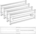 Vtopmart 4 Pack 4" Regular Upgrade Drawer Dividers for Clothes, 12.8"-22.3" Expandable Dresser Drawer Organizer, Clear Plastic Separators for Dresser, Baby Clothing, Underwear, Cosmetic, Toiletries