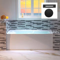 WOODBRIDGE 54" Acrylic Rectangular Alcove Soaking Bathtub in White with Right Drain, Matte Black Pop-Up Drain Included BA5430R
