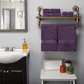 BLUENILEMILLS Premium Towel Collection, Egyptian Cotton Towels for Shower and Bathroom Assorted 6-Piece Towel Set, 30" x 55", 20" x 30", 13" x 13", Plum by Blue Nile Mills
