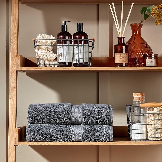 Christy Renaissance 6 Piece Towel Set | Ash Grey | 100% Egyptian Cotton | Luxuriously Soft and Super Absorbent | 675 GSM | 2 Bath Towels 2 Hand Towels 2 Face Cloths
