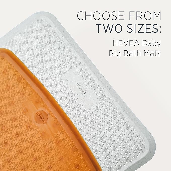 HEVEA Baby & Toddler Bath Mat - 100% Natural Rubber Non Slip Bathtub Mat for Baby - Upcycled, Danish Design - Safe & Sustainable Bathroom Essential (Natural)