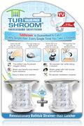 TubShroom Bathtub Drain Protector and Hair Catcher - 2 Pack, Chrome - Fits 1.5" - 1.75" Bathtub and Shower Drains