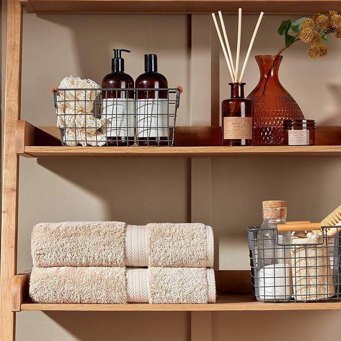 Christy Renaissance 4 Piece Beige Towel Set | 100% Egyptian Cotton | Luxury Bathroom Towels | Soft and Super Absorbent | 675 GSM | 2 Bath Sheet 2 Hand | Driftwood