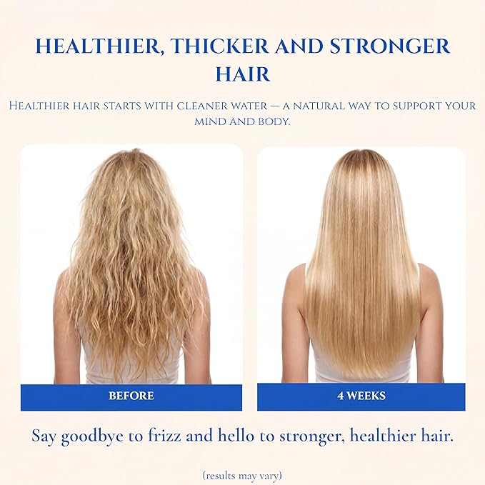 Filtered Showerhead – High Pressure, Reduces Chlorine, Heavy Metals & Microplastics – Hard Water Softener for Healthy Hair & Skin, Includes 25-Stage Filter, Easy Installation