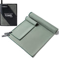 Camping Towel,2 Pack Microfiber Travel Sports Towel,Quick Dry-Super Absorbent-Ultra Compact-Ultra Soft- Lightweight.Suitable for Gym,Yoga,Trip,Beach, Shower, Backpacking,Pool(Army Green)