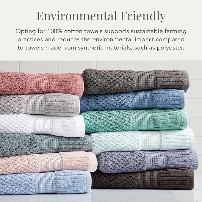 NY Loft 100% Cotton Hand Towel 6 Pack Hand Towel Set | Super Soft & Absorbent Quick-Dry Hand Towels 16" x 28" |Textured and Durable Cotton | Trinity Collection (6 Pack Hand Towel, Sand)