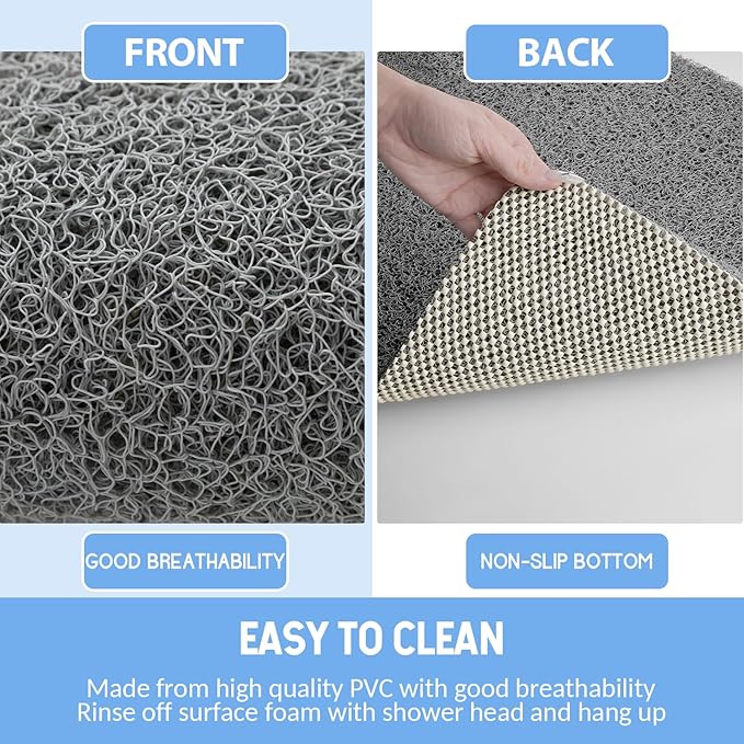 Non Slip Bathtub Mat,Anti Slip Shower Mat,Fast Drying Bath Tub Mats,Foot Scrubber Mat,Anti Slip Mat for Tub,Floor,Bathroom,Home,Kitchen,Hotel