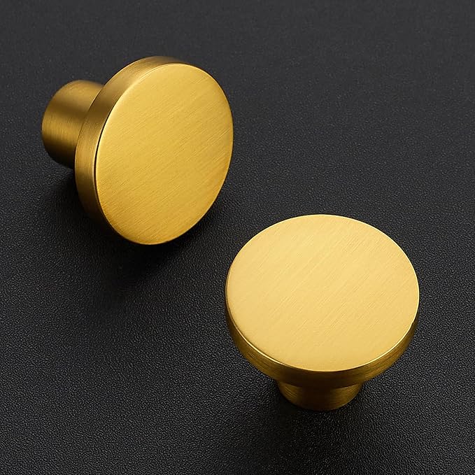 Ravinte 35 Pack Cabinet Knobs Gold Kitchen Cabinet Knobs Round Dresser Drawer Pulls Closet Door Pulls 1-1/5 Inch