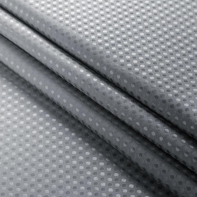 Gibelle Grey Shower Curtain, Waffle Weave Textured Ombre Shower Curtain for Bathroom, Gray Gradual Fabric Shower Curtain Set with Hooks, Water Repellent and Machine Washable, 72 x 72