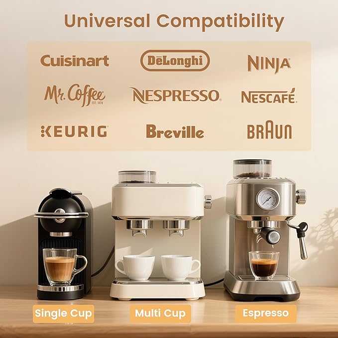 24 Count Coffee Maker Cleaner & Descaler Tablets, Effective Cleaning Coffee Pot Cleaner Tablets, Compatible with Nespresso, Breville, Keurig, Ninja, Delonghi, Miele