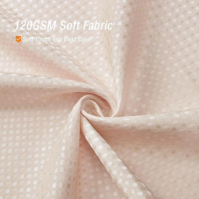 Gibelle Extra Long Shower Curtain 72 x 84, Tall Waffle Weave Textured Fabric Shower Curtain for Bathroom, Water Repellent, Machine Washable, Blush Pink