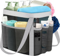YASONIC Mesh Shower Caddy Portable for Dorm College Room Essentials, 8-Pocket Large Shower Bag with Double Handles, Hanging Shower Basket for Beach, Swimming, Bathroom, Beach, Camp, Gym, Black-Grey