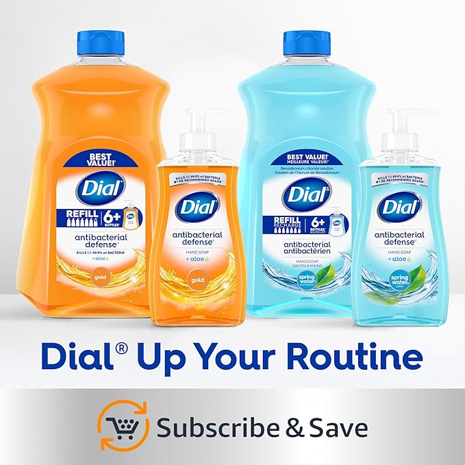 Dial Antibacterial Defense Liquid Hand Soap + Aloe, White Tea Scent, 11 Fl Oz (Pack of 4), Dermatologist-Tested Hand Wash, Gentle Formula