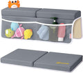 Bath Kneeler and Elbow Rest Pad Set - Comfortable 1.5” Thick Baby Bath Kneeler Pads with Toys Organizer, Non-Slip Knee Arm Support Bathtub Mat, Quick-Drying Kneeling Pad for Baby Bath Time