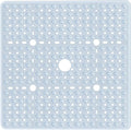 Large Clear Square Shower Mat Non Slip 27 x 27 Inch, Soft Bath Mat Bathtub Mat for Inside Shower Bathroom Floor, Shower Stall Mats with Big Suction Cups Drain Holes, Easy Washable, BPA-Free