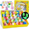Bath Bombs for Kids with Toy Inside, 30 PCS Natrual and Organic Bubble Bath Bombs with Glow-in-The-Dark Surprise Inside, Perfect Handmade Birthday, Party, for Boys and Girls.