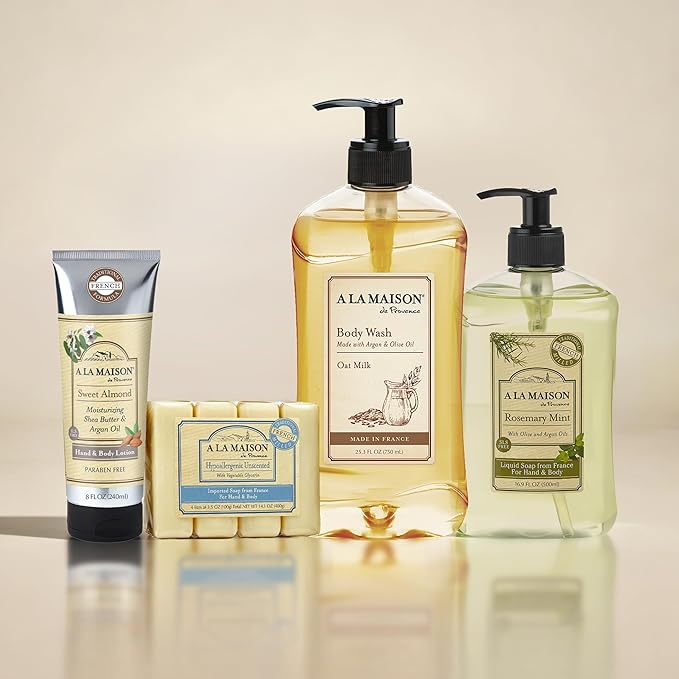 A LA MAISON Liquid Soap - Uses: Hand and Body, Triple Milled, Essential Oils, Biodegradable, Plant Based, Vegan, Cruelty-Free, Alcohol & Paraben Free (16.9 oz, 6 Pack)