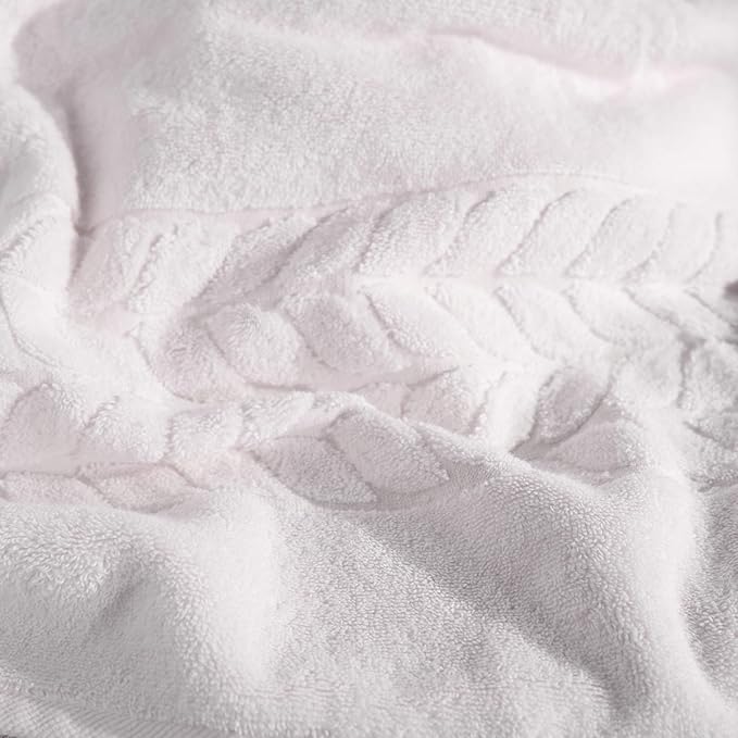 BAGNO MILANO Organic Turkish Cotton Bath Towels, Luxury Jacquard Collection, Certified Organic Highly Absorbent, Soft-Plush Towel Set (Cream, 4 Pcs Hand Towel Set)