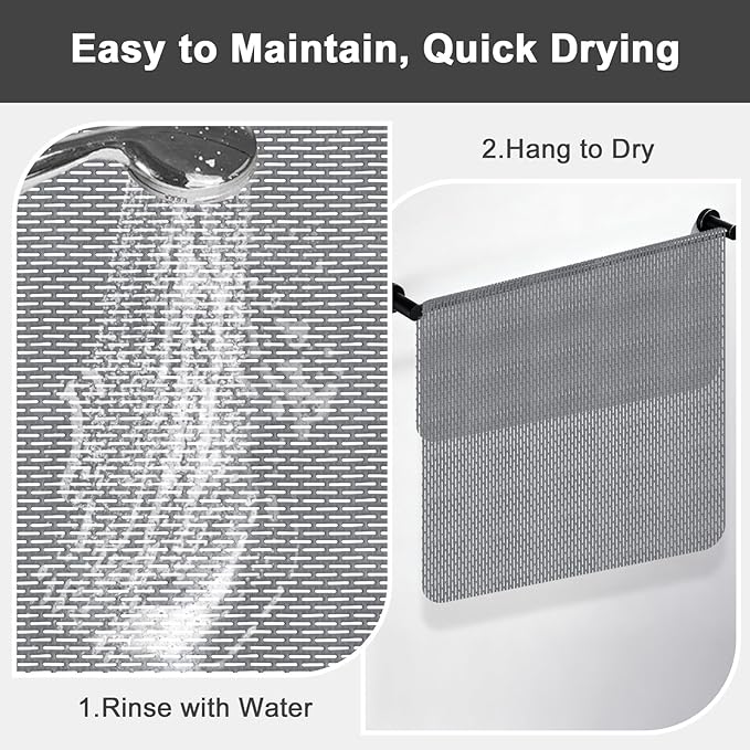 Extra Large Shower Mat: 47"x32" Non Slip Shower Mats for Inside Shower, PVC Anti Slip Shower Stall Mats No Odor, Trimmable Walk in Shower Mats for Elderly Kids
