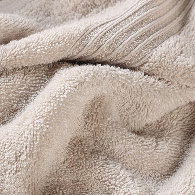 Superior Egyptian Cotton Bath Towel Set, Home Bathroom Towels, Master, Guest Bath, Decor Essentials, Quick Dry, Absorbent, Large Body Towels, Spa, Hotel, Resort, Adult, Kids, Set of 2, Stone