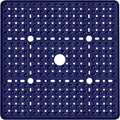 Large Navy Blue Square Shower Mat Non Slip 27 x 27 Inch, Soft Bath Mat Tub Mat for Inside Shower Floor, Bathroom Shower Stall Mats with Big Suction Cups Drain Holes, Easy Washable, BPA-Free