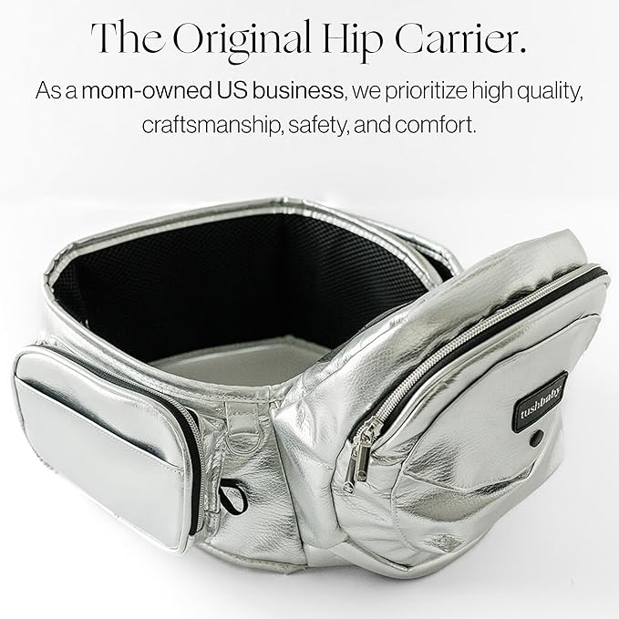 Tushbaby The Original Premium Quality Hip Seat Carrier – Safety-Certified Baby & Toddler Carrier with Secure Safety Buckles, No-Flimsy-Foam Design, Storage Pockets & Nursing Pillow. 0–3 yrs