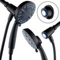 AquaCare Magneton High-Pressure 8-mode Handheld Shower Head with Magnetic Guidance Docking System - 2 Magnetic Brackets, 5 inch Face, Hygienic Jets, 6 ft. Stainless Steel Hose/Matte Black Finish