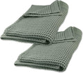 GILDEN TREE Waffle Bath Sheet Quick Dry Towel, Thin Luxury Bath Towels, 40x80 Large Bath Towels 2 Pack Bath Sheets, Modern Style (Sage Grey)