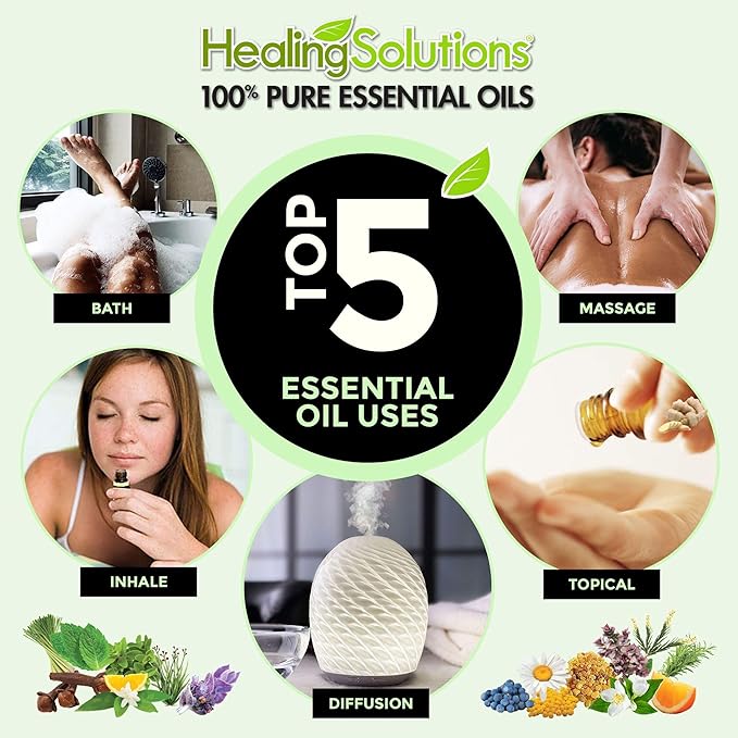 Healing Solutions Breathe Essential Oil Blend - 4 oz (120 ml) Organic, Pure, Undiluted - Breathe Easy Oil for Humidifier, Diffuser, Aromatherapy