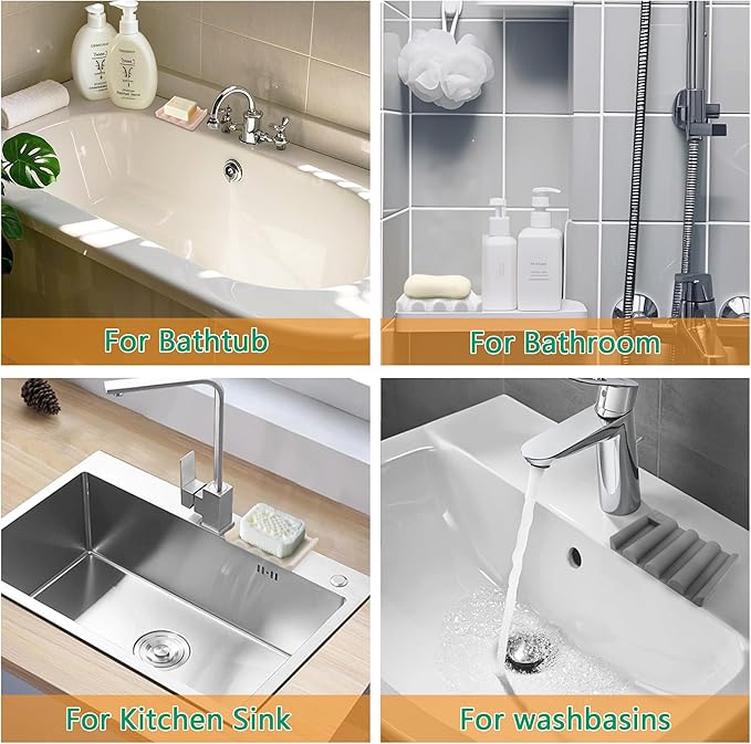 Soap Dish for Shower, Bathroom & Kitchen – Non-Slip, Self-Draining Design to Keep Soap Dry, Extend Soap Life – Easy to Clean, Compact & Durable (Black, 1 pcs)