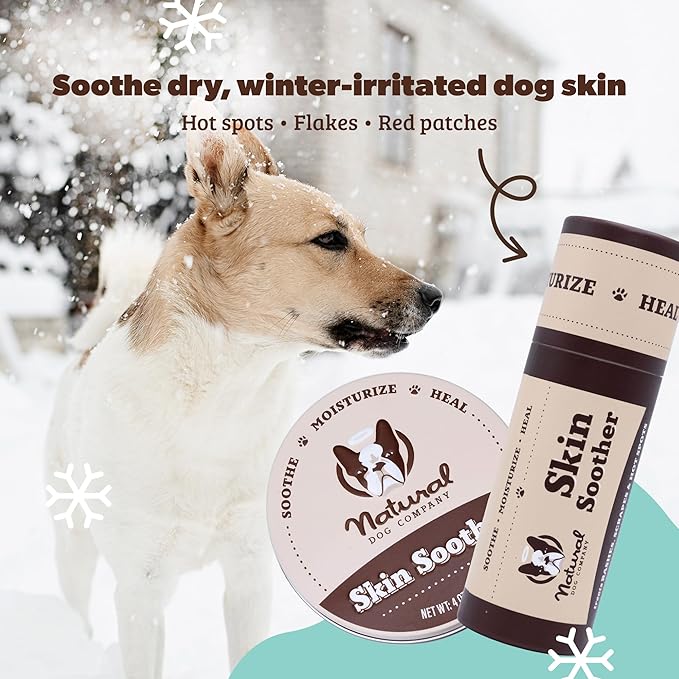 Natural Dog Company Skin Soother Balm for Dogs – 1oz Tin All Natural Hot Spot & Rash Relief – Organic Itchy Skin Soothing Moisturizer for Dry, Red, Crusty Skin – Lick-Safe Dog Balm, Made in USA