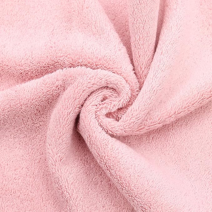 Monogrammed Hand Towel, Personalized Initial Gift, Extra Absorbent 100% Turkish Cotton - Soft Terry Finish - Set of 2 - Black Block Initial J - Embroidered on Pink Towels