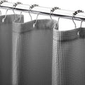 AmazerBath Grey Shower Curtain Waffle Textured, Small Stall Shower Curtain Gray Fabric, Bathroom Shower Curtains for RV/Camper, Heavy Duty 240GSM, 36 x 72 Inches