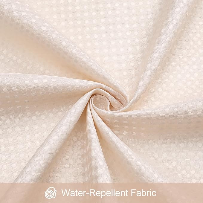 3 in 1 Stall Half Size Blush Pink Shower Curtain Set-36 W x 72 H, Modern Waffle Waterproof Fabric and PEVA Liner Set with Stainless Steel Hooks