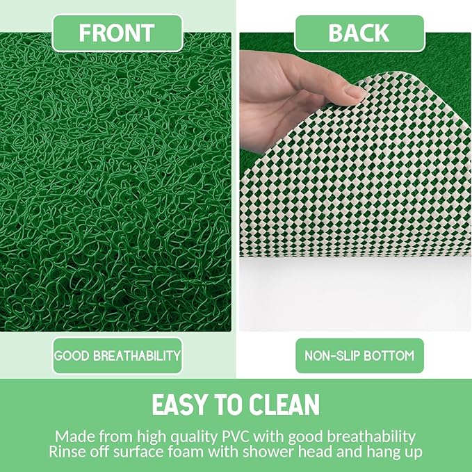 Non-Slip Bathtub Mat, Anti Slip Shower Mat, Fast Drying Bathtub Mats, Foot Scrubber Mat, Anti Slip Mat for Tub, Floor, Bathroom, Kitchen, Home, Hotel (Dark Green 40"×16")