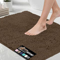 GORILLA GRIP Bath Rug Mat 48x24, Thick Soft Absorbent Chenille, Quick Dry Microfiber Mats, Rubber Backing Washable Shower Floor Rugs, Bathmat Runner, US Designed Bathroom Home Decor Accessories Brown