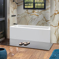 Fine Fixtures Acrylic, Fiberglass Alcove Soaking Bathtub with Integral Apron Front in Glossy White - Left Hand Drain, 72" x 32"