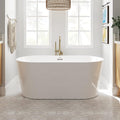 FerdY Shangri-La 59" Acrylic Freestanding Bathtub, Classic Oval Shape Acrylic freestanding tub Modern White, cUPC Certified, Chrome Drain and Classic Slotted Overflow Included