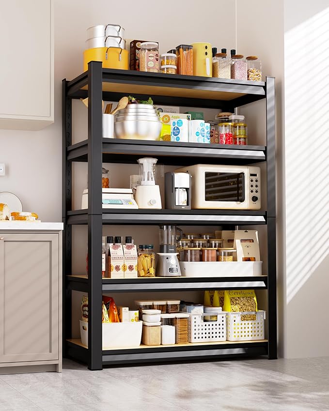 Set of 3 Garage Shelving 5-Tier Heavy Duty Storage Shelves, Adjustable Metal Shelving Unit, Utility Garage Organizer Shelf for Basement, Pantry, Kitchen, Warehouse,15.7" D x 35.4" W x 71.2" H