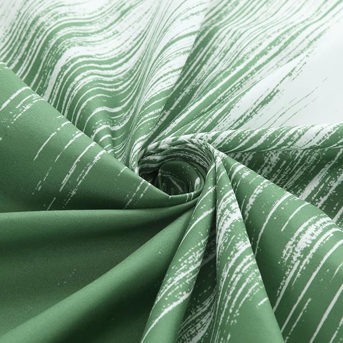 54x78 Inch Stall Shower Curtain, Green and White Fabric Shower Curtains for Bathroom, Modern Decorative Bathroom Curtains, 54" W x 78" H