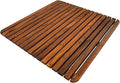 Nordic Style Premium Teak Shower and Bath Mat for Indoor and Outdoor Use - Non-Slip Wooden Platform for Spa, Sauna, Pool, Hot Tub - Flooring Decor and Protector (24" x 24", Oiled Finish)