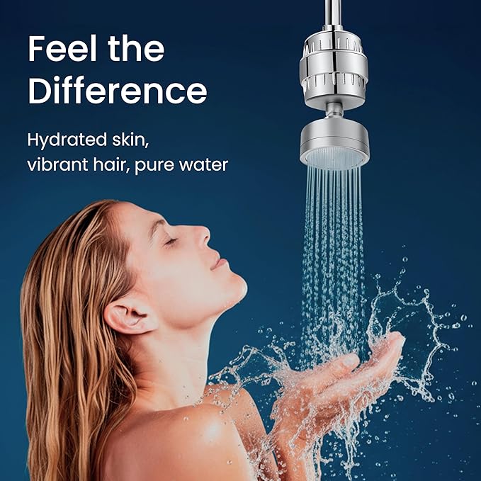 LAIFsolutions Turbo Shower Filter with Rotating Impeller & KDF – High-Pressure, Chlorine Removal, Universal Fit, Easy Install – Hard Water Softener for Hair & Skin Care (Shower Filter and Shower Head)