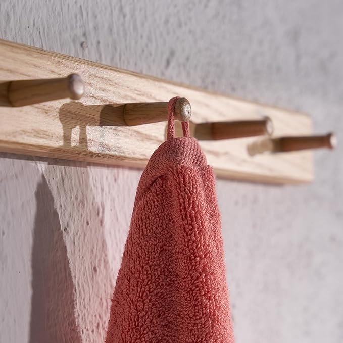 BAGNO MILANO Organic Turkish Cotton Bath Towels, Luxury Jacquard Collection, Certified Organic Highly Absorbent, Soft-Plush Towel Set (Coral Red, 2 Pcs Bath Towel Set)