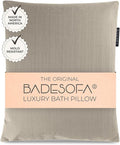 BADESOFA® Luxury Bath Pillow S - Ultra Comfortable & Quick-Drying Bath Back Pillow - Washable Full Body Bath Pillow for Bathtub - Therapeutic Head and Neck Support - Luxury Spa Cushion in Beige