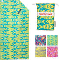 4Monster Microfiber Beach Towel Quick Dry,Super Absorbent Lightweight Travel Towel for Swimmers, Sand Free Camping Towel, Beach Towels for Pool,Swim,Water Sports,Yoga