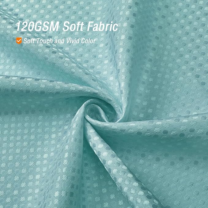 Gibelle Small Stall Shower Curtain 36 x 72, Narrow Half Waffle Weave Textured Fabric Shower Curtain for Bathroom, Water Repellent, Machine Washable, Teal